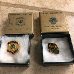 2 vintage 4-H pins